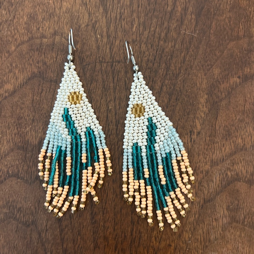 Cactus Handcrafted Beaded Earrings - Multicolor
